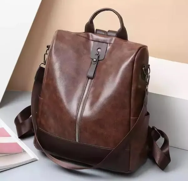 Tan_Laptop_Backpack_Non_Animal_Leather_Casual_Convertible_Backpack_Handbag_Backpack