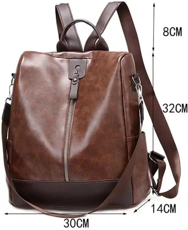 Tan_Laptop_Backpack_Non_Animal_Leather_Casual_Convertible_Backpack_Handbag_Backpack