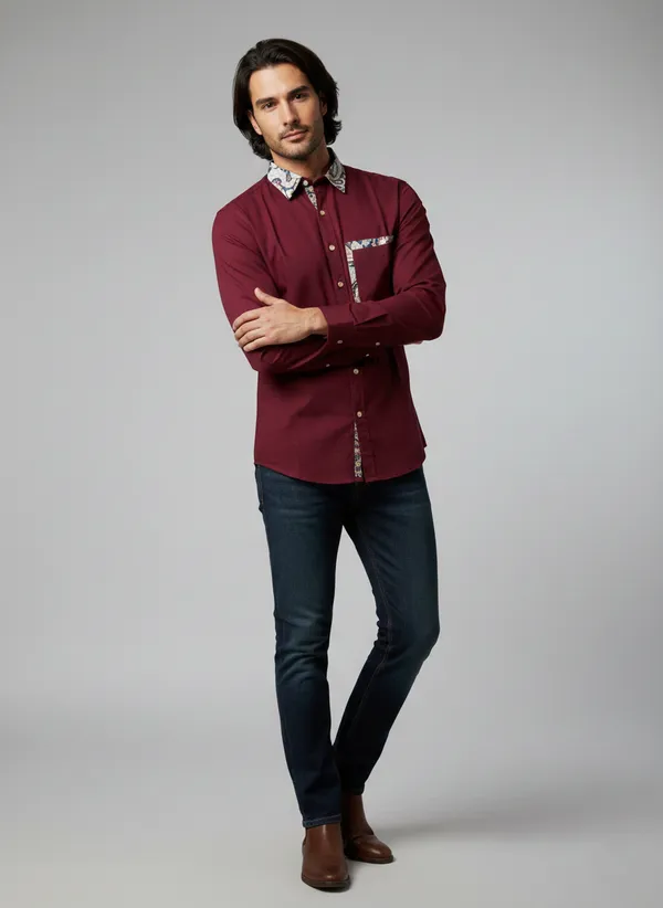 Maroon_Cotton_Premium_Shirt_For_Men