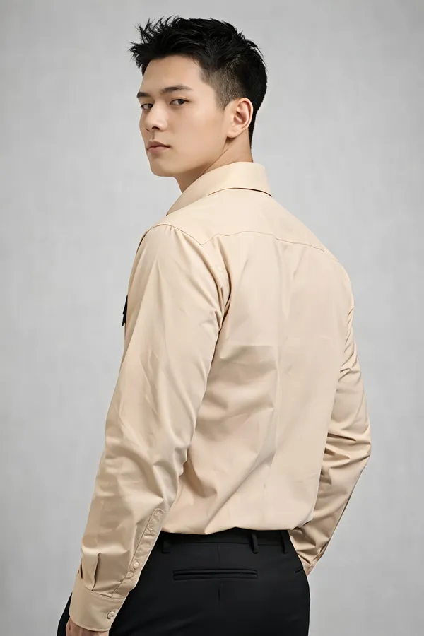 Beige_Cotton_Premium_Shirt_For_Men