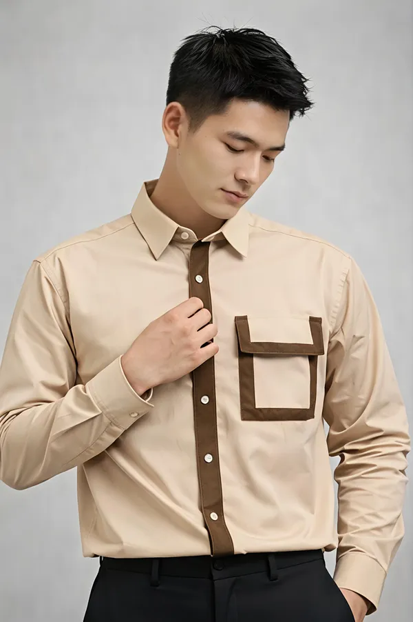 Beige_Cotton_Premium_Shirt_For_Men