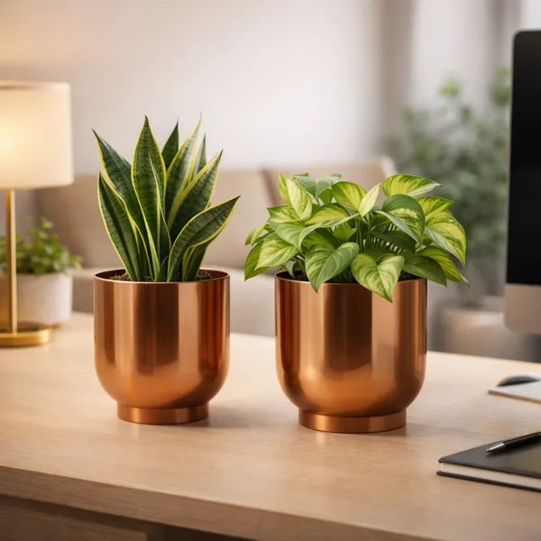Elegant_Metal_Planters_–_2-Piece_Indoor_Planters_for_Tabletop_&_Floor_|_Balcony_Plant_Stand_&_Flower_Pot_Display_|_Stylish_Metal_Planters_for_Living_Room,_Bedroom_(Copper,_Pack_of_2)