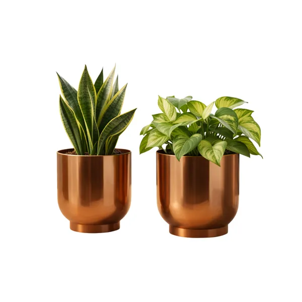 Elegant_Metal_Planters_–_2-Piece_Indoor_Planters_for_Tabletop_&_Floor_|_Balcony_Plant_Stand_&_Flower_Pot_Display_|_Stylish_Metal_Planters_for_Living_Room,_Bedroom_(Copper,_Pack_of_2)