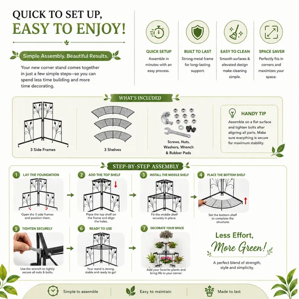 FERTILGRO_3-Tier_Corner_Plant_Stand,_Metal_Flower_Pot_Stand_for_Indoor_&_Outdoor_Plants,_Space_Saving_Decorative_Plant_Display