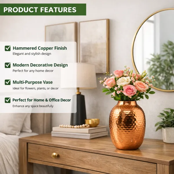 FERTILGRO_Elegant_Copper_Metal_Planter_(Copper)_–_Decorative_Indoor_&_Balcony_Plant_Holder_for_Tabletop_and_Floor_|_Stylish_Flower_Pot_Stand_for_Living_Room_&_Bedroom