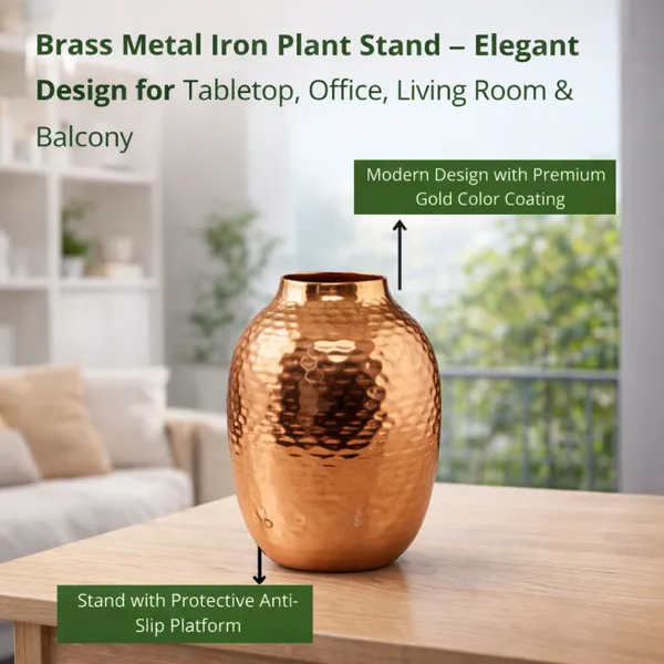 FERTILGRO_Elegant_Copper_Metal_Planter_(Copper)_–_Decorative_Indoor_&_Balcony_Plant_Holder_for_Tabletop_and_Floor_|_Stylish_Flower_Pot_Stand_for_Living_Room_&_Bedroom
