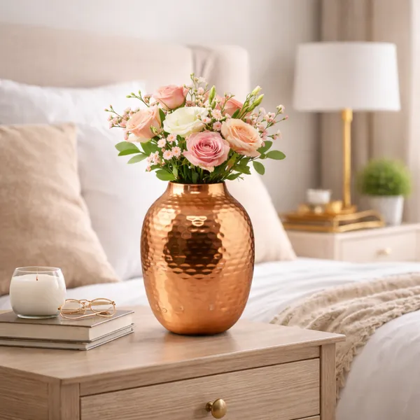 FERTILGRO_Elegant_Copper_Metal_Planter_(Copper)_–_Decorative_Indoor_&_Balcony_Plant_Holder_for_Tabletop_and_Floor_|_Stylish_Flower_Pot_Stand_for_Living_Room_&_Bedroom