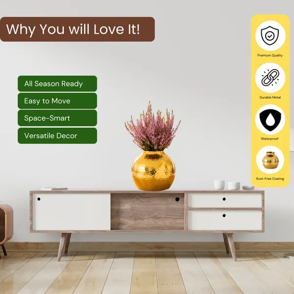 FERTILGRO_Elegant_Copper_Metal_Planter_(Gold)_–_Decorative_Indoor_&_Balcony_Plant_Holder_for_Tabletop_and_Floor_|_Stylish_Flower_Pot_Stand_for_Living_Room_&_Bedroom