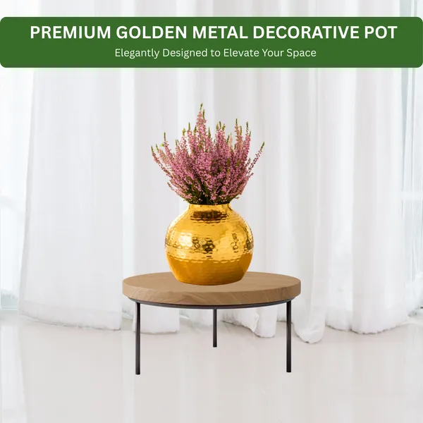 FERTILGRO_Elegant_Copper_Metal_Planter_(Gold)_–_Decorative_Indoor_&_Balcony_Plant_Holder_for_Tabletop_and_Floor_|_Stylish_Flower_Pot_Stand_for_Living_Room_&_Bedroom