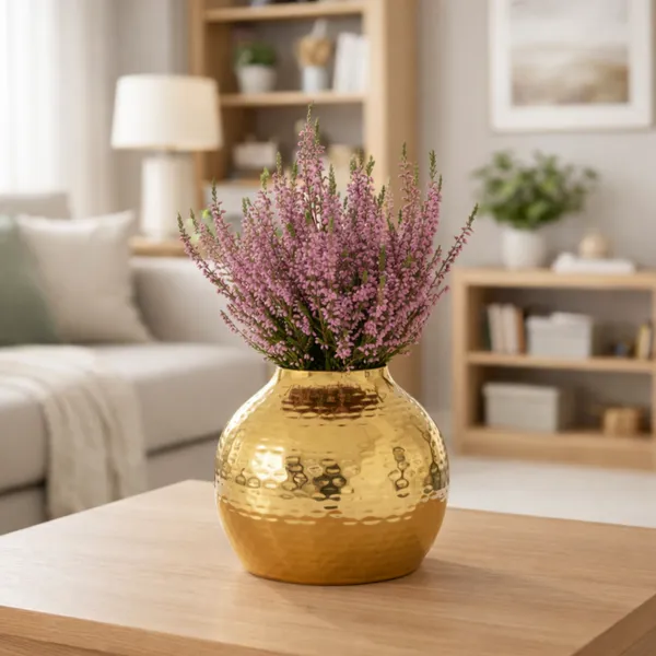 FERTILGRO_Elegant_Copper_Metal_Planter_(Gold)_–_Decorative_Indoor_&_Balcony_Plant_Holder_for_Tabletop_and_Floor_|_Stylish_Flower_Pot_Stand_for_Living_Room_&_Bedroom