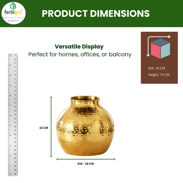 FERTILGRO_Elegant_Copper_Metal_Planter_(Gold)_–_Decorative_Indoor_&_Balcony_Plant_Holder_for_Tabletop_and_Floor_|_Stylish_Flower_Pot_Stand_for_Living_Room_&_Bedroom