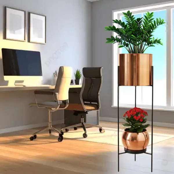 Modern_Metal_Plant_Stand_with_Pots_–_Brass_Finish_Plant_Stand_for_Living_Room_&_Balcony_Decor_for_Home__Living_Room,_Balcony,_Bedroom_and_Office_(Pack_of_1)