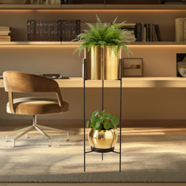 Modern_Metal_Plant_Stand_with_Pots_–_Brass_Finish_Plant_Stand_for_Living_Room_&_Balcony_Decor_for_Home__Living_Room,_Balcony,_Bedroom_and_Office_(Pack_of_1)
