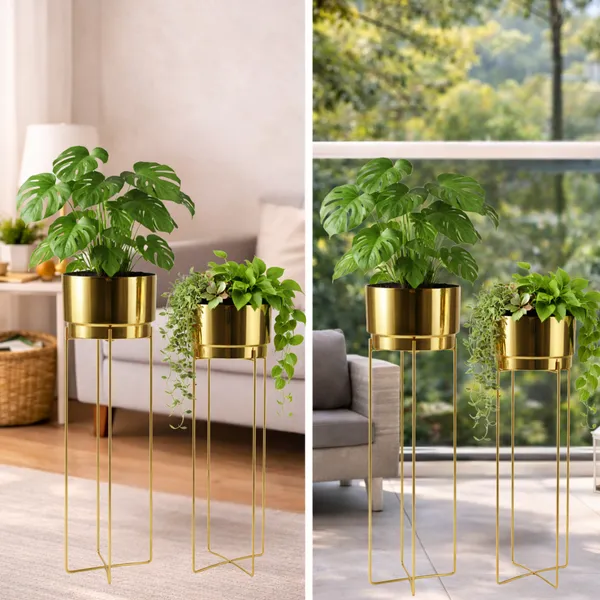 Modern_Metal_Plant_Stand_with_Pots_–_Brass_Finish_Plant_Stand_for_Living_Room_&_Balcony_Decor_for_Home__Living_Room,_Balcony,_Bedroom_and_Office_(Pack_of_2)