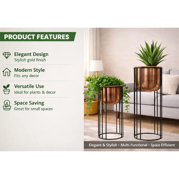 Stylish_Metal_Plant_Stands_with_Pots_–_Brass_Finish_Plant_Stand_for_Living_Room_&_Balcony_Decor_for_Home__Living_Room,_Balcony,_Bedroom_and_Office_(Pack_of_2)