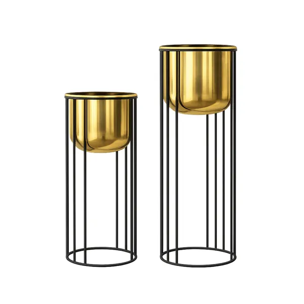 Stylish_Metal_Plant_Stands_with_Pots_–_Brass_Finish_Plant_Stand_for_Living_Room_&_Balcony_Decor_for_Home__Living_Room,_Balcony,_Bedroom_and_Office_(Pack_of_2)