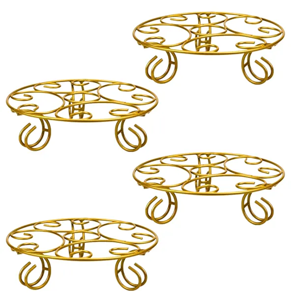 Pack_Of__4_Gold_Metal_Premium_Plant_Stand__Container_Set_For_Home_And_Garden_