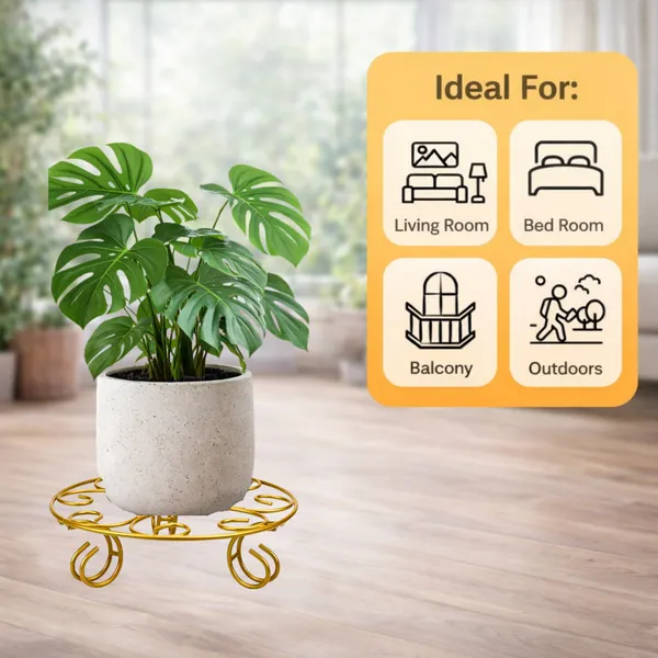 Pack_Of__4_Gold_Metal_Premium_Plant_Stand__Container_Set_For_Home_And_Garden_