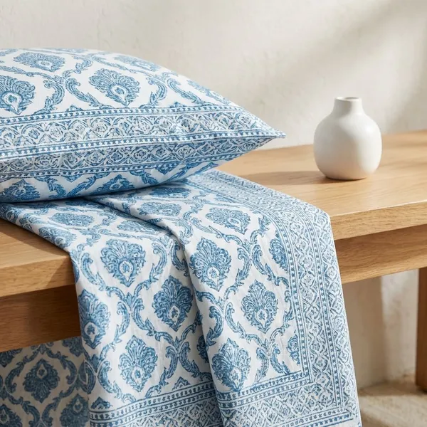 Blue_Pure_Cotton_144_Tc_King_Size_Bedsheet_For_Home_And_Decor