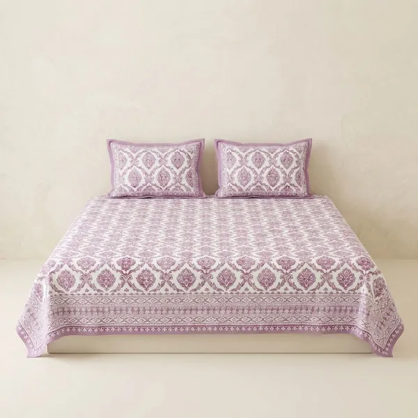Purple_Pure_Cotton_144_Tc_King_Size_Bedsheet_For_Home_And_Decor