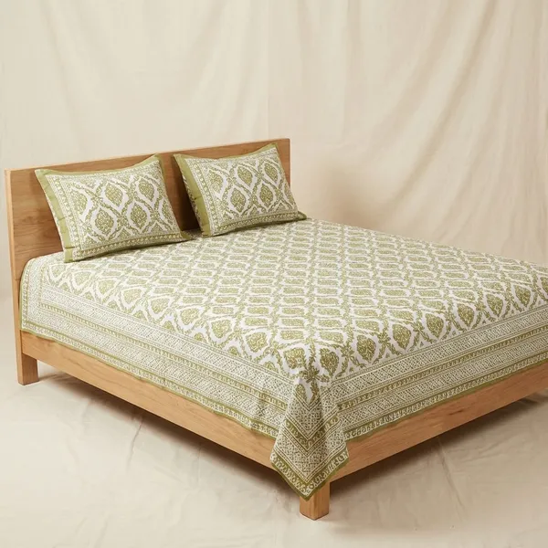 Yellow_Pure_Cotton_144_Tc_King_Size_Bedsheet_For_Home_And_Decor