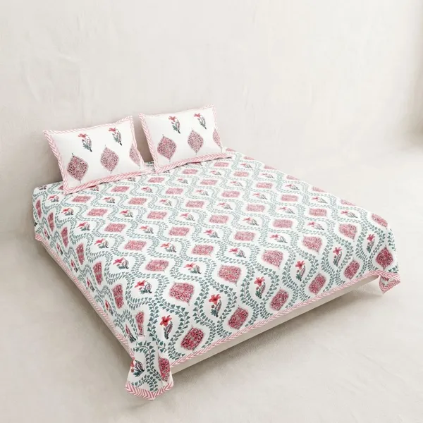 Dark_Pink_Pure_Cotton_144_Tc_King_Size_Bedsheet_For_Home_And_Decor