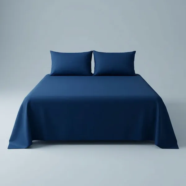 Oxford_Blue_Pure_Bamboo_Fabric_King_Size_Bedsheet_For_Home_And_Decor