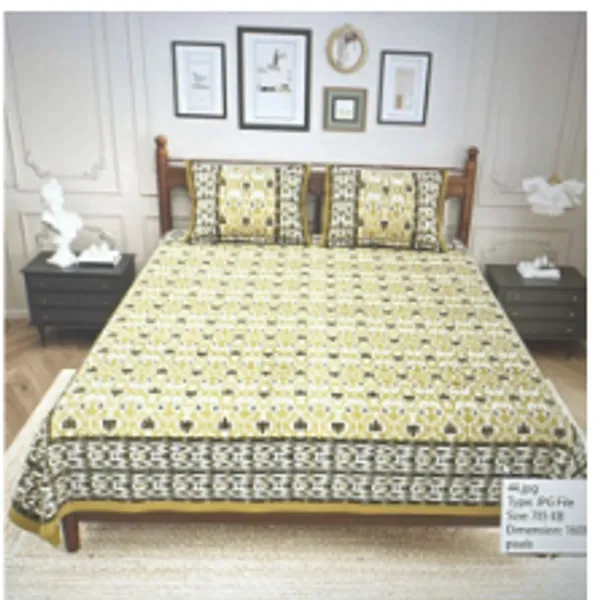 Yellow_Pure_Cotton_144_Tc_King_Size_Bedsheet_For_Home_And_Decor
