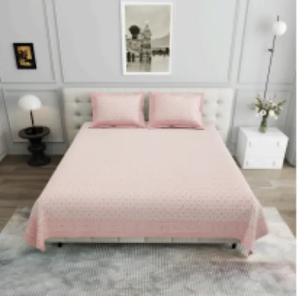 Pink_Pure_Cotton_144_Tc_King_Size_Bedsheet_For_Home_And_Decor