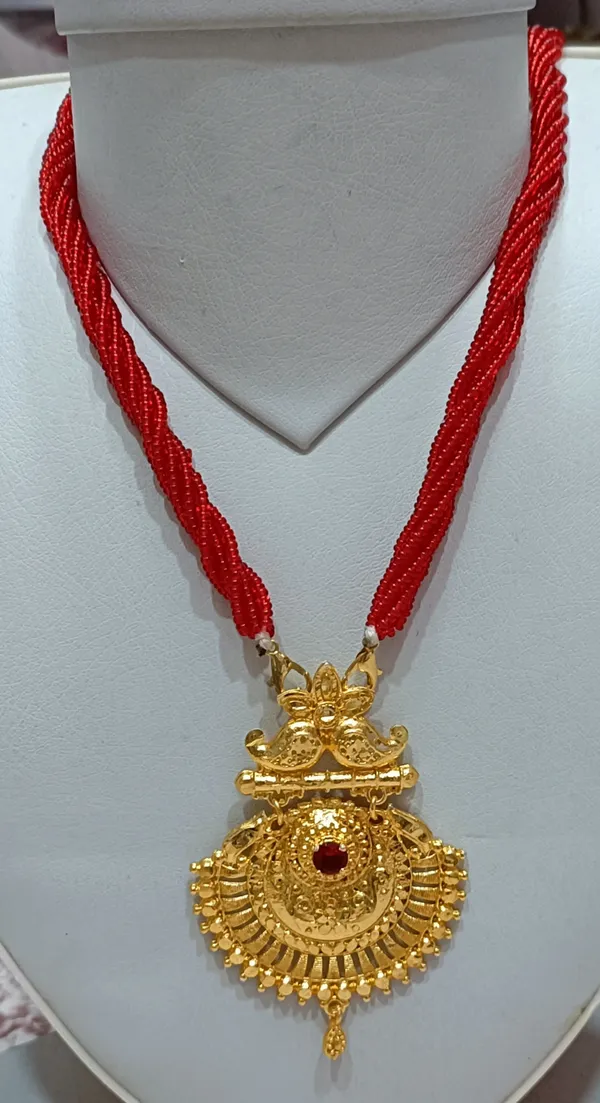 Red_Premium_Bholu_Six-Line_Seed_Beads_Alloy_Necklace_For_Women