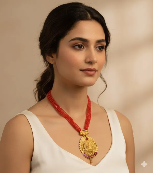 Red_Premium_Divine_Laxmi_Alloy_Necklace_For_Women