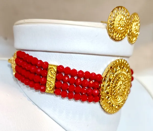 Red_Premium_Round_Chic_Beaded_Alloy_Neck_Set_For_Women