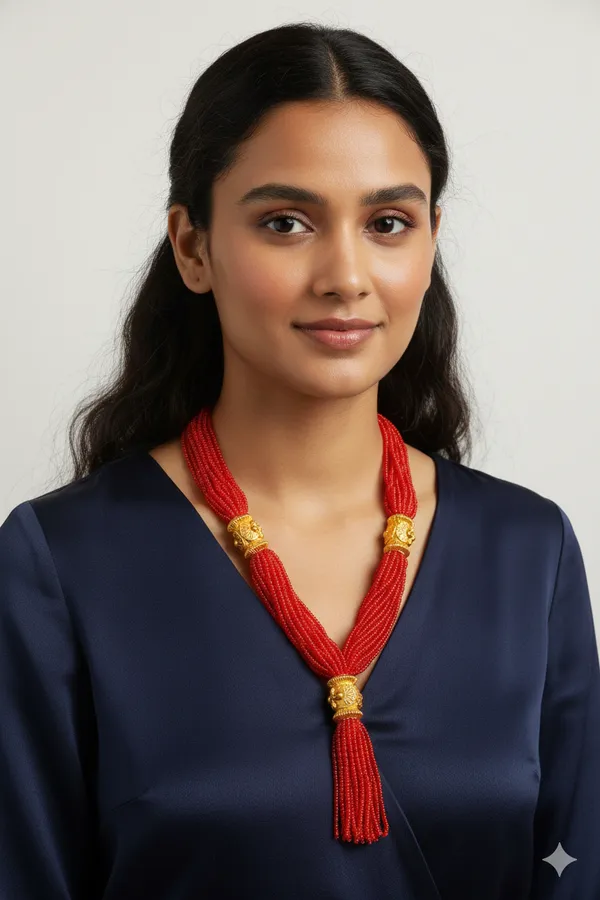 Red_Premium_Thirty_Layer_Statement_Alloy_Necklace_For_Women