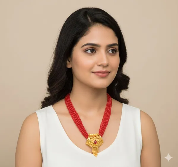 Red_Premium_Trendy_Drop_Alloy_Necklace_For_Women
