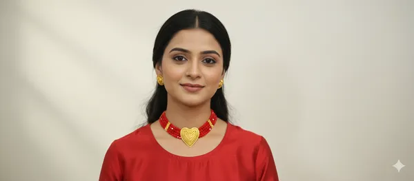 Red_Premium_Heart_Chic_Alloy_Necklace_Set_With_Earings_For_Women