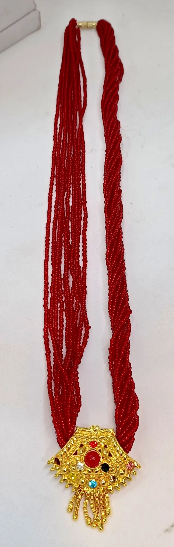 Red_Premium_Navratan_Gemstone_Alloy_Necklace_For_Women