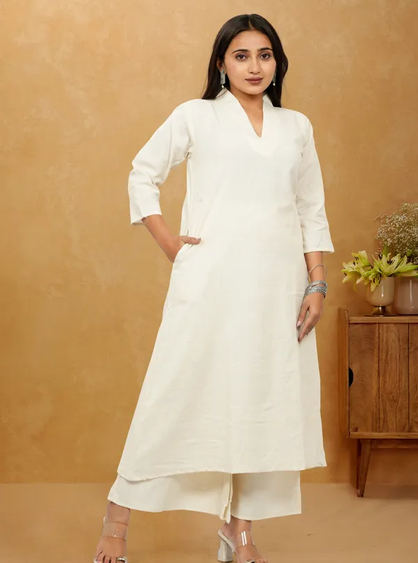 White_Premium_Cotton_Long_Co-Ord_Set_For_Women