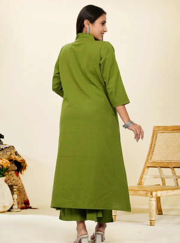 Olive_Premium_Cotton_Long_Co-Ord_Set_For_Women