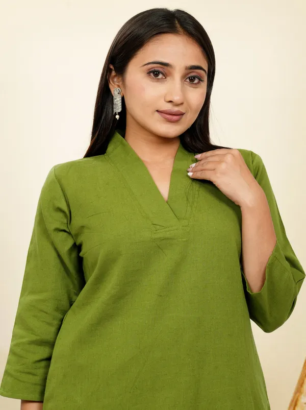 Olive_Premium_Cotton_Long_Co-Ord_Set_For_Women