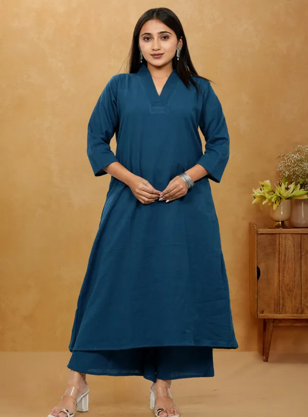 Blue_Premium_Cotton_Long_Co-Ord_Set_For_Women
