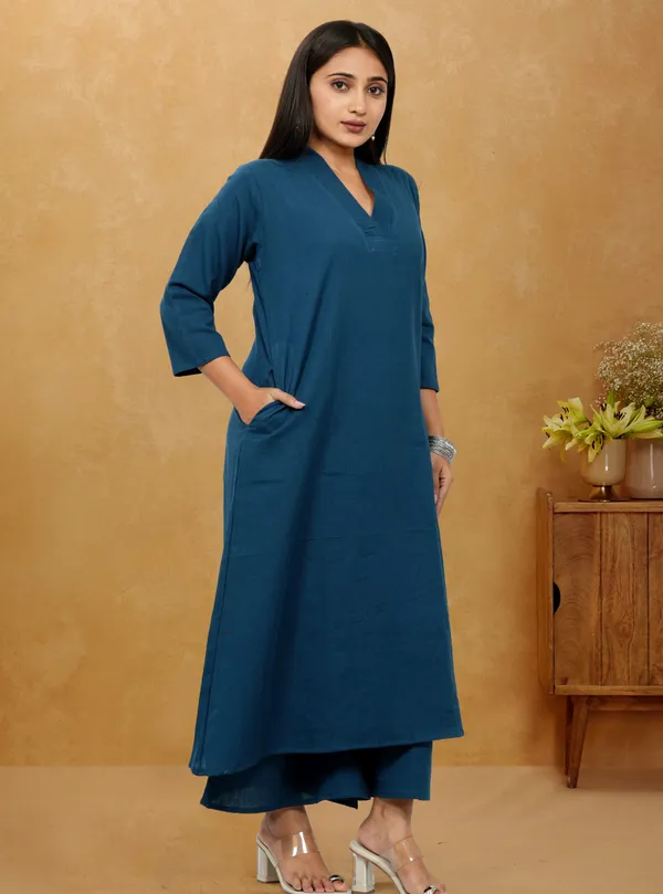 Blue_Premium_Cotton_Long_Co-Ord_Set_For_Women