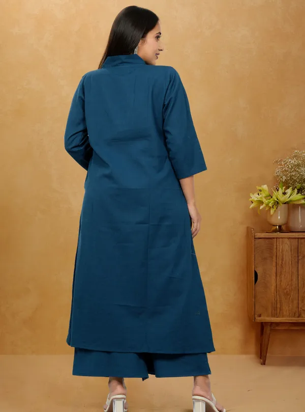 Blue_Premium_Cotton_Long_Co-Ord_Set_For_Women