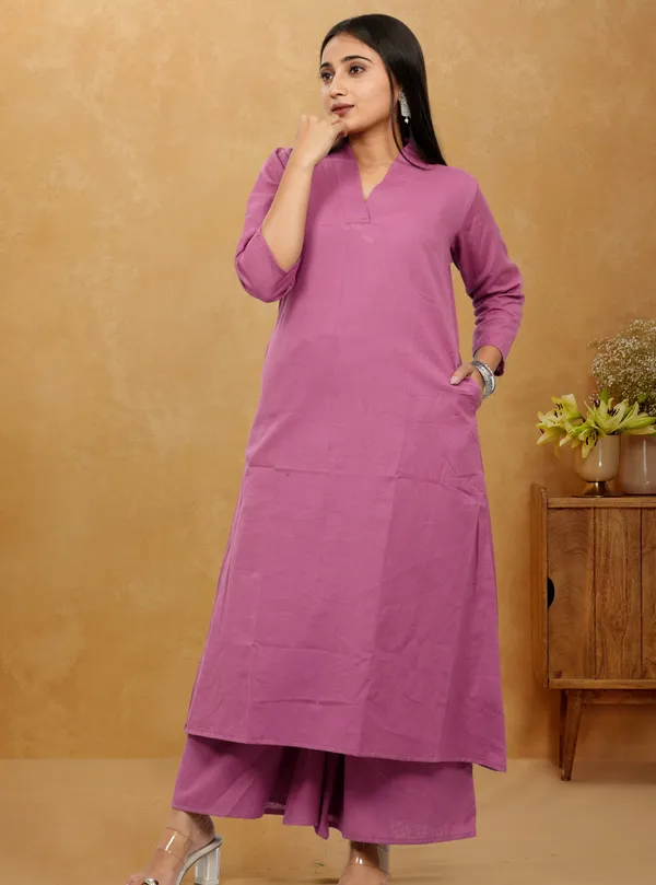 Pink_Premium_Cotton_Long_Co-Ord_Set_For_Women