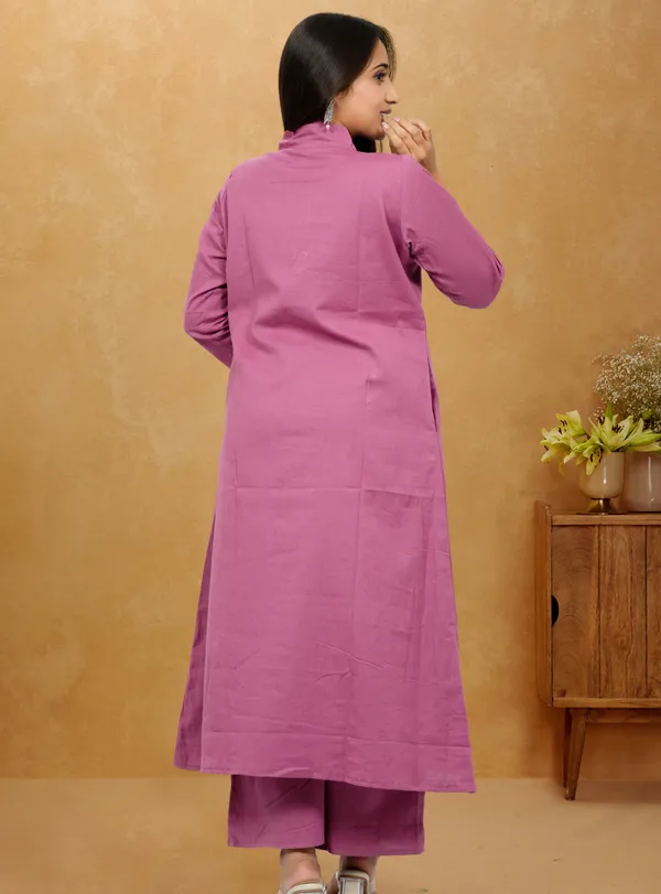 Pink_Premium_Cotton_Long_Co-Ord_Set_For_Women