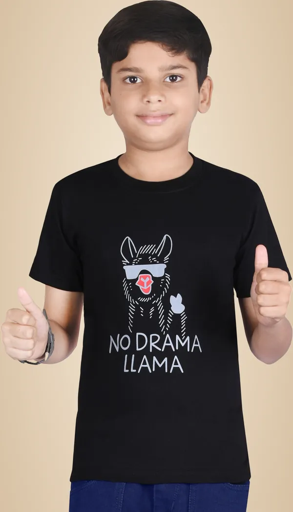 Black_Polyester_Printed_Half_Sleeve_Casual_T_Shirt_For_Boys_&_Girls