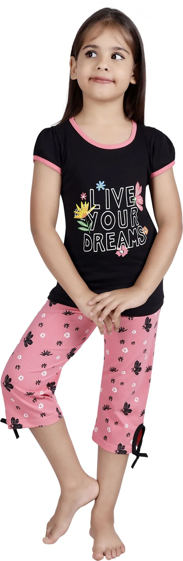 Black_Cotton_Printed_Half_Sleeve_Casual_Top_For_Girls