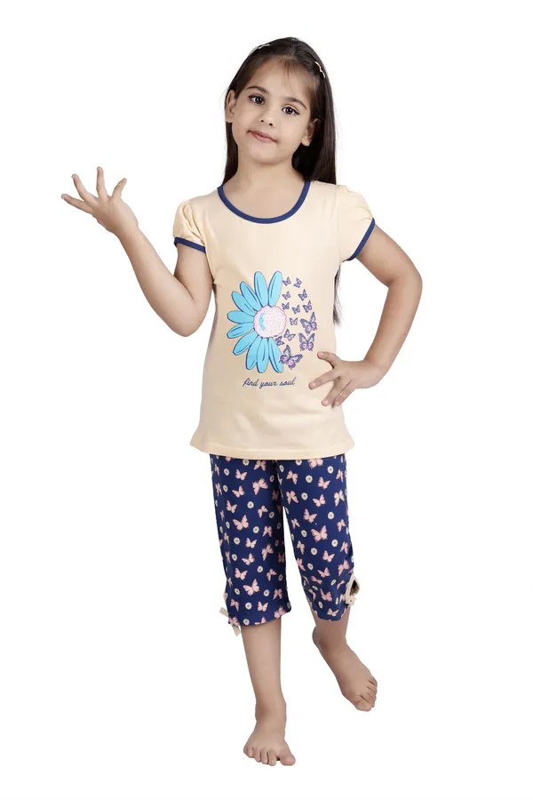 Yellow_Cotton_Printed_Half_Sleeve_Casual_Top_For_Girls