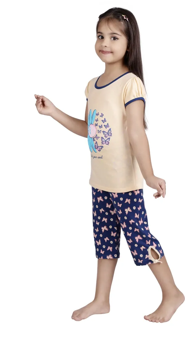 Yellow_Cotton_Printed_Half_Sleeve_Casual_Top_For_Girls