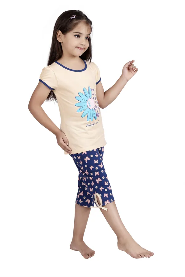 Yellow_Cotton_Printed_Half_Sleeve_Casual_Top_For_Girls