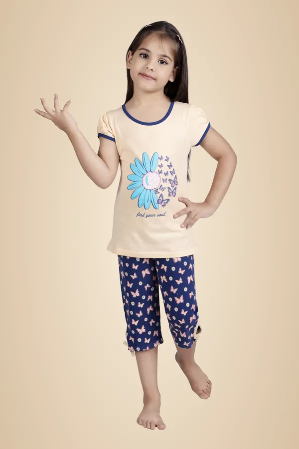 Yellow_Cotton_Printed_Half_Sleeve_Casual_Top_For_Girls